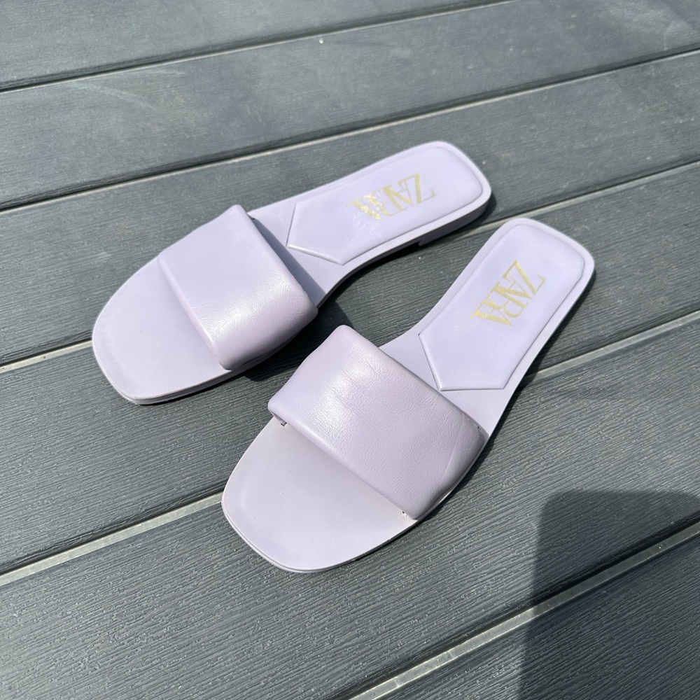 Zara Women's Lavender Slide Sandals size 38
